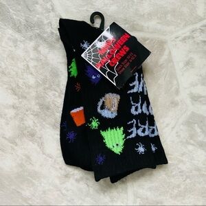 HALLOWEEN mens Halloween crews here for the boos beer & ghost socks size 10-13